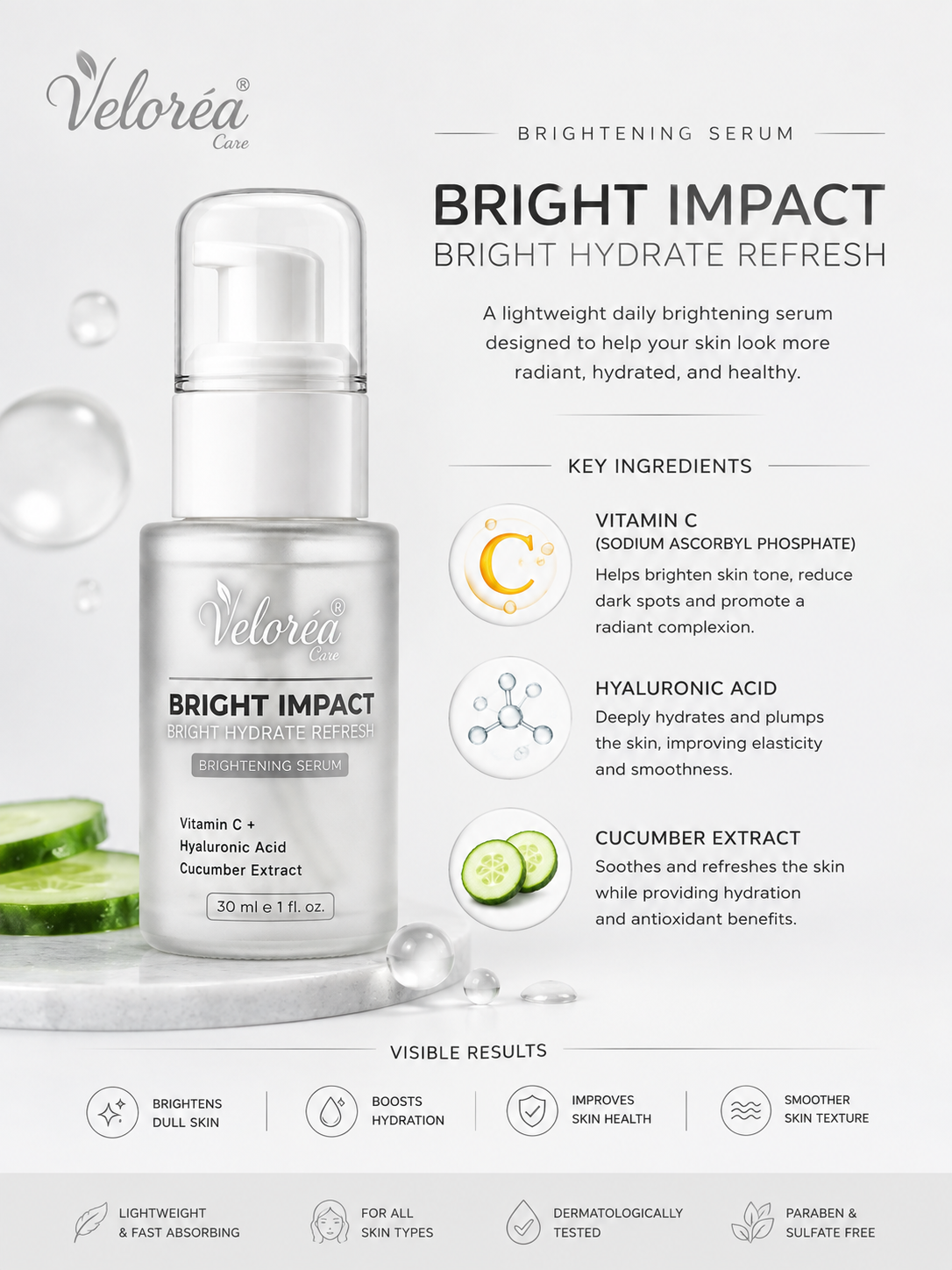 Bright Impact Vit C + Cucumber Extract Serum 30ml
