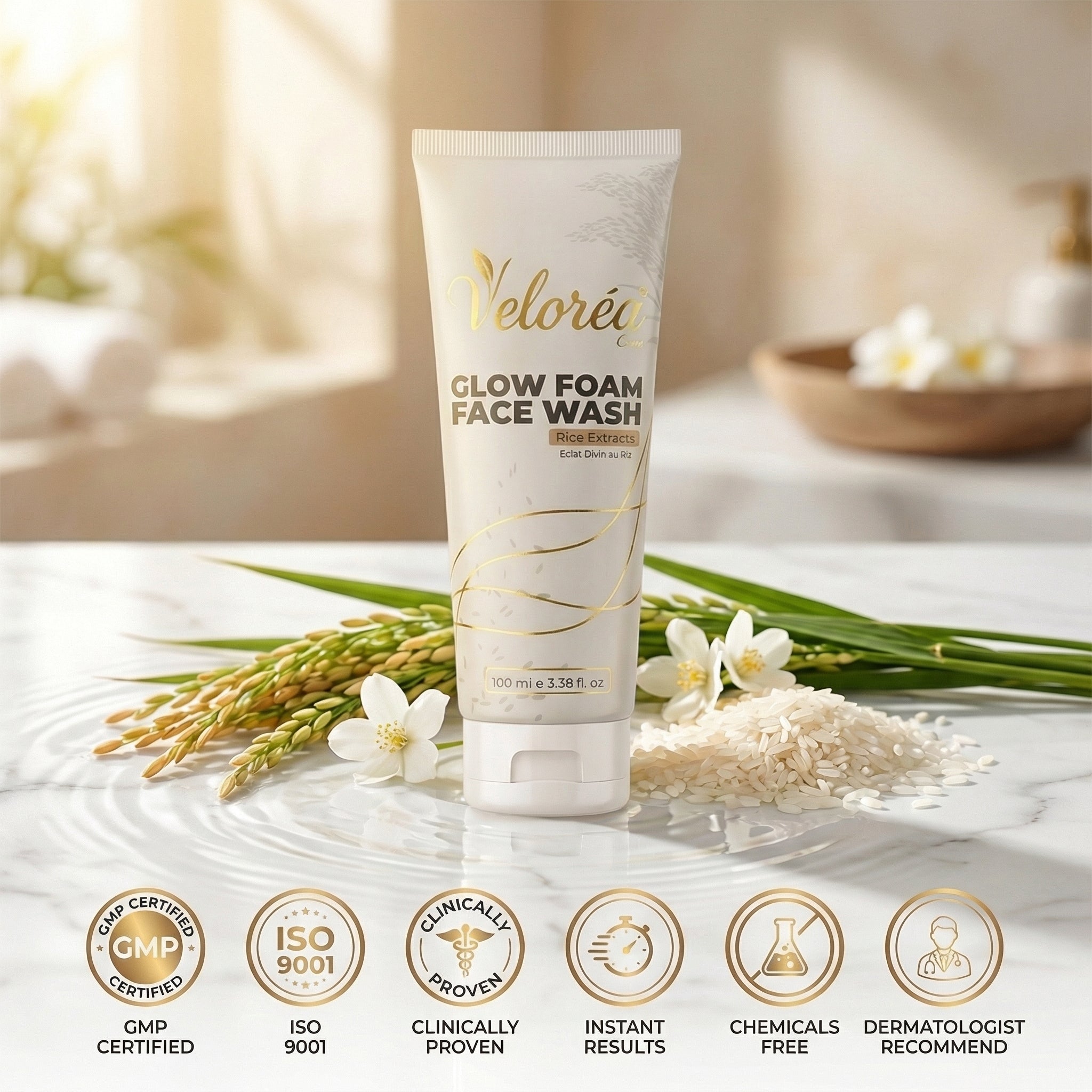 Glow Foam Rice Extract Face Wash  3.38 fl oz